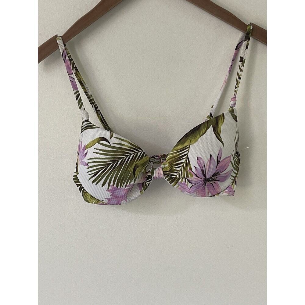 Shade & Shore Womens Tropical Size 34B Adjustable Bikini Top Beach Resort Travel